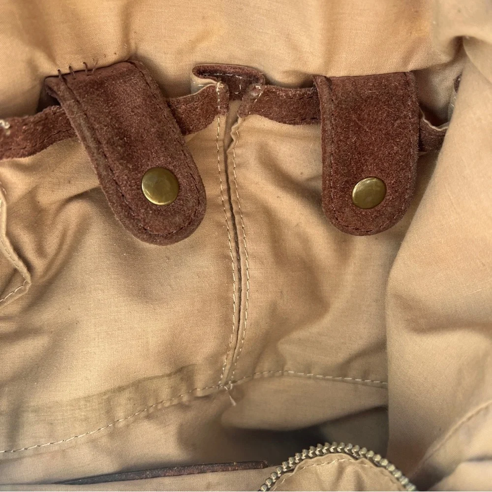 Lucky Brand Hummingbird Canvas & Suede Boho Shoulder Bag - Picture 11 of 11